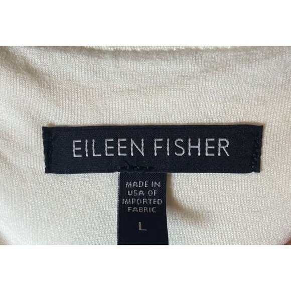 Eileen Fisher Dress Sleeveless Stretch Black Cream Size Large L - Picture 3 of 5